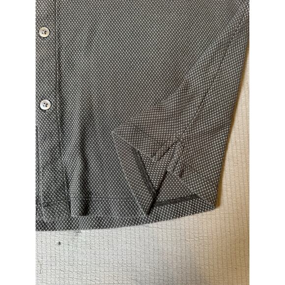 Robert Barakett Men’s Short Sleeve Button Up Shirt Gray Textured Size Large - Picture 2 of 9